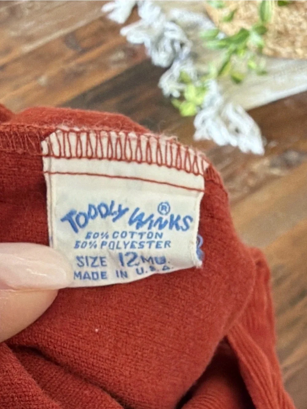 Vintage Toddly Winks 12M Rust Corduroy Overalls Made in USA Baby Romper